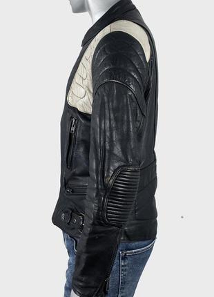Вінтажна шкіряна чоловіча куртка, косуха, байкерська мотокуртка