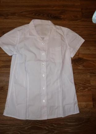 F&f новая белая рубашка, белая блузка на 11-12 лет2 фото