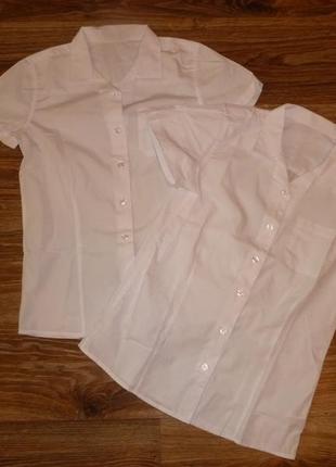 F&f новая белая рубашка, белая блузка на 11-12 лет3 фото