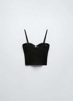 Контрастный корсет zara  из искусственной кожи s/m6 фото