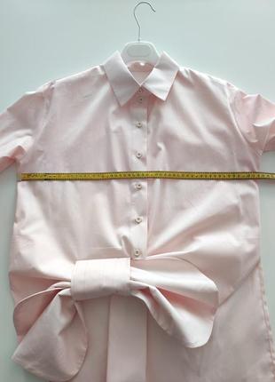 Красивая, эксклюзивная рубашка tais с бантом, новая. цвет нежно - розовая. размер s - m.9 фото