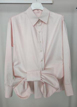 Красивая, эксклюзивная рубашка tais с бантом, новая. цвет нежно - розовая. размер s - m.2 фото