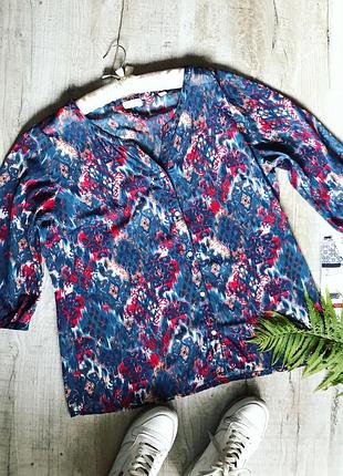 Шифонова туніка великого розміру легка блузка на гудзиках 44размер