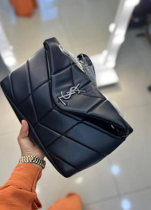 Сумка черная кожаная в стиле yves saint laurent 💝