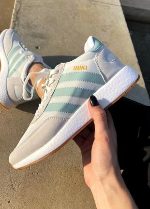 Жіночі кросівки adidas iniki beige/mint / женские кроссовки адидас иники4 фото