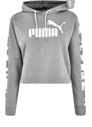 Женский свитшот укороченный с капюшоном с боковыми вставками пума puma худи 16 xl 52 crop oth hoody