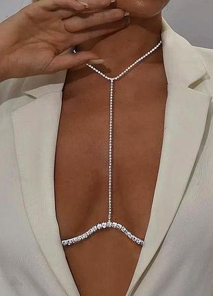 Оздоба під грудей портупея камені стрази кольє ланцюжка чокер