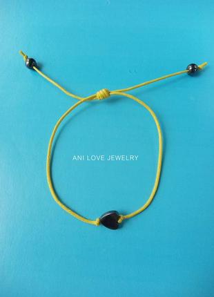 Желтый браслет сердце браслет из гематита натуральный гематит