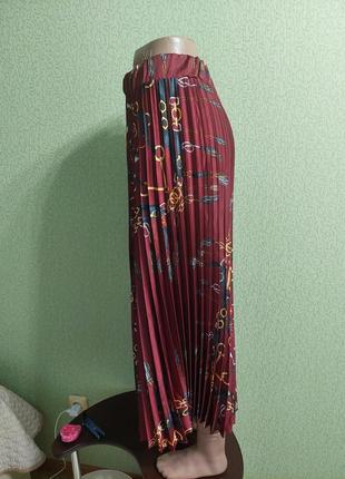 Сатиновая юбка плисе в принт версаче3 фото