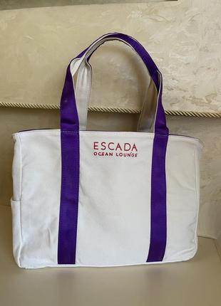 Двустороння  пляжна сумка  шопер бренд escada оригінал