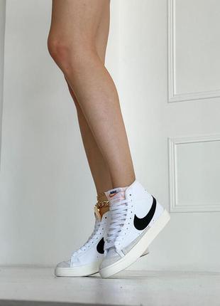 Чоловічі кросівки nike blazer white «black logo» мужские кроссовки найк  блазер