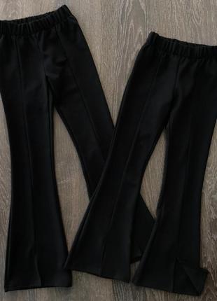 Черные школьные брюки клеш для девочки