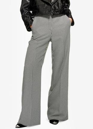 Брюки зі стрілками в гусячу лапку клітку zara