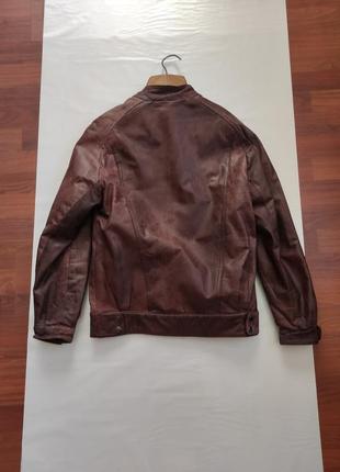 Стильна вінтажна куртка - косуха із натуральної шкіри9 фото