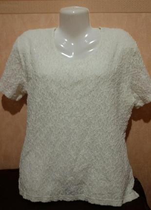 Гіпюрова котонова блуза великого розміру (пог 60-65 см) 731 фото