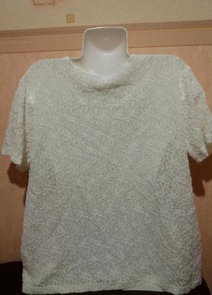 Гіпюрова котонова блуза великого розміру (пог 60-65 см) 732 фото