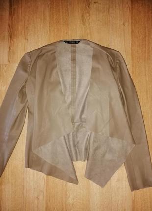Куртка-жакет zara basic екошкіра р. xs