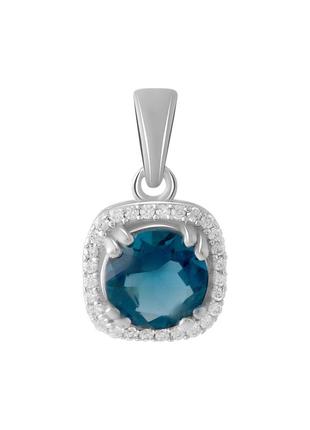 Серебряная подвеска с топазом лондон блю 1.942ct (1972489)