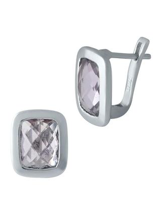 Срібні сережки з натуральним аметистом 5.017 ct (1989746)