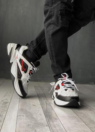 Жіночі кросівки nike m2k tekno black white «red logo» жіночі кросівки найк