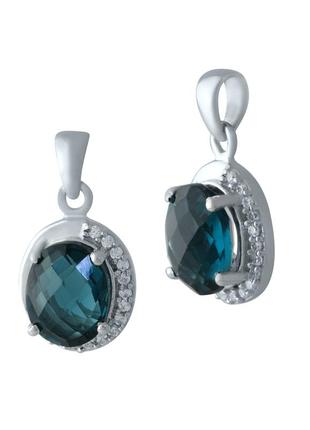 Серебряная подвеска с топазом лондон блю 2.345ct (2012429)