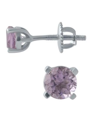 Срібні сережки з натуральним аметистом 0.892 ct (2020349)