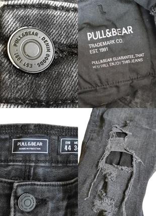 Pull&bear джинси чоловічі чорні джинси рвані чорні джинси чоловічі рвані модні фірма денім денім denim9 фото