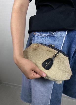 Genuine kangaroo вінтажна сумка з хутра кенгуру гаманець натуральної шкіри міні вечірній клатч