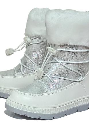 Дутики ботинки сапоги сноубутсы зимові черевики на овчине для девочки а-63  клиби clibee1 фото