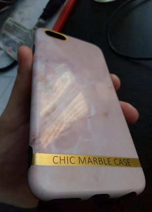 Чохол рожевий на айфон iphone 6 chic marble case захист на телефон