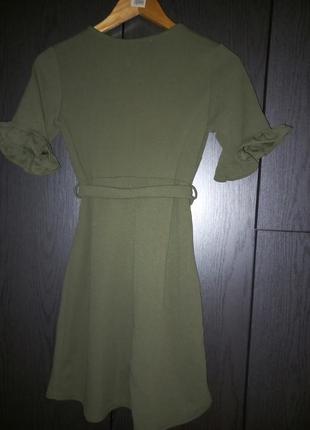Новое стильное платье цвета хаки boohoo, размер 8/36.2 фото