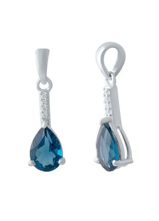 Серебряная подвеска с топазом лондон блю 1.481ct (2041184)