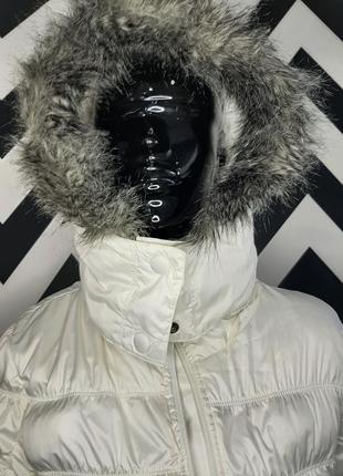 Дутая стеганна пуховая длинная удлиненная куртка на пуху  с капюшоном оригинал6 фото