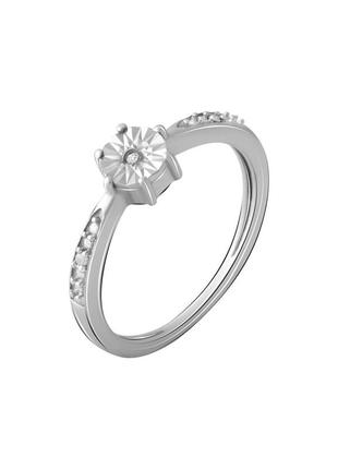 Серебряное кольцо с натуральными бриллиантом 0.027ct (18.5см размер) 2043645