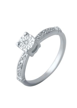 Серебряное кольцо с натуральными бриллиантом 0.027ct (16.5/18/18.5 см размеры) 2043652