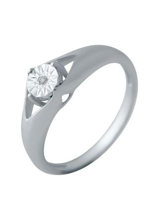 Серебряное кольцо с натуральными бриллиантом 0.01ct (16.5см размер) 2043751