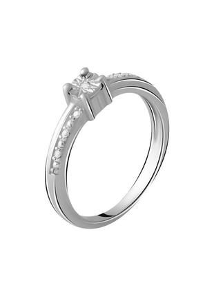 Серебряное кольцо с натуральными бриллиантом 0.05ct (18см размер) 2048602