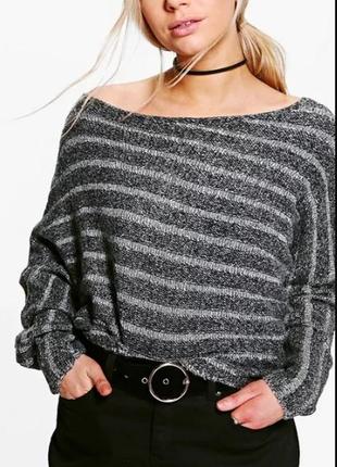 Zara свитер оверсайз со спущенным плечом