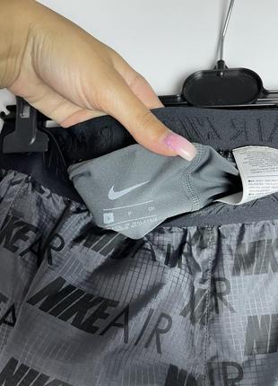 Подвійні шорти nike air монограм лампасна резинка найк спортивні  для тренувань5 фото