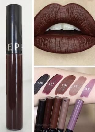 Sephora cream lip stain рідка губна помада для губ сефора 5ml повнорозмір оригінал 27 black cherry5 фото