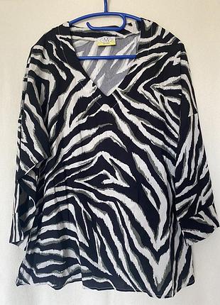 Fratelli шовкова стильна блуза в анімалістичний принт р.3xl
