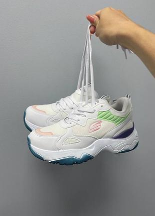 Жіночі стильні шкіряні кросівки 149501-ntpr skechers 🆕 кроссовки скетчерс3 фото