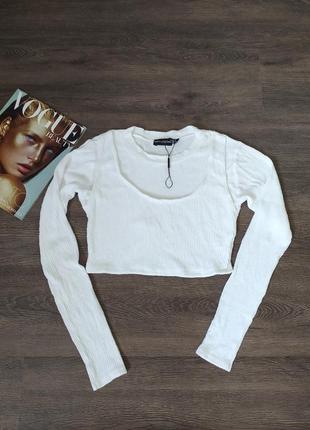 Топ у рубчик з довгими рукавами