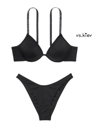 Купальник victoria’s secret push up 34c 75c 36b 80b вікторія сікрет vs черный виктория сикрет лого оригинал