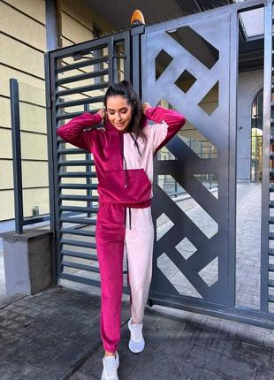 Велюровий комбінований костюм турція