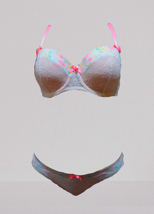70с 75в комплект нижнего белья білизни бюстгалтер трусики фирми hunkemoller лифчик балконет базовий