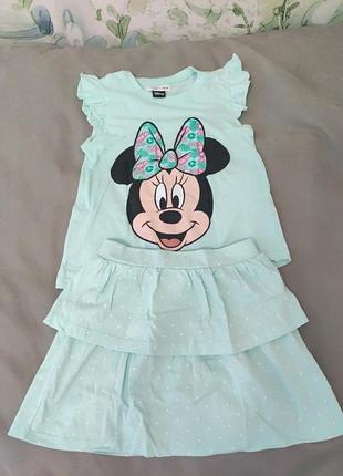 Літній костюмчик юбка + футболочка 128-140