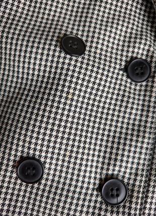 Жакет пиджак винтажный черно белый серый гусиная лапка m l xl вискоза англия прямой7 фото