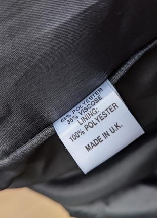 Жакет пиджак винтажный черно белый серый гусиная лапка m l xl вискоза англия прямой8 фото