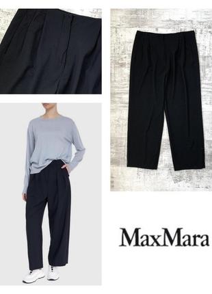 Свободные укороченные шерстяные брюки штаны max mara weekend свободного кроя из натуральной ткани вискоза шерсть
